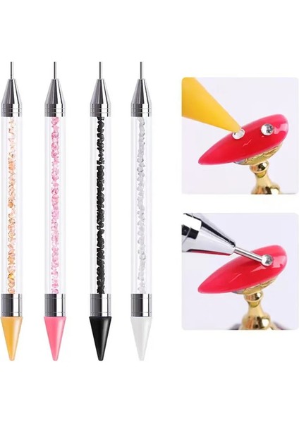 06 1 Adet Çivi Sanat Çift Kafaları Akrilik Metal Süsleyen Balmumu Kalem Rhinestones Mücevher Seçici Kristal Toplama Çıtçıt Noktacı Dıy Nokta Matkap Araçları (Yurt Dışından)