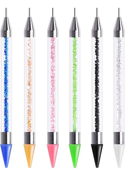 06 1 Adet Çivi Sanat Çift Kafaları Akrilik Metal Süsleyen Balmumu Kalem Rhinestones Mücevher Seçici Kristal Toplama Çıtçıt Noktacı Dıy Nokta Matkap Araçları (Yurt Dışından)