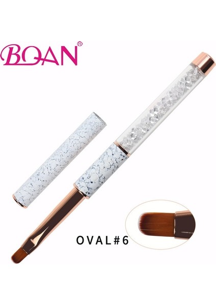 Boyutu 6 Bqan Tırnak Fırçası Tırnak Sanat Uv Jel Lehçe Boyama Fırça Boyutu 4 #6 #8 #10 # Oval Naylon Kafa Siyah Ahşap Saplı Manikür Dıy Aracı (Yurt Dışından)