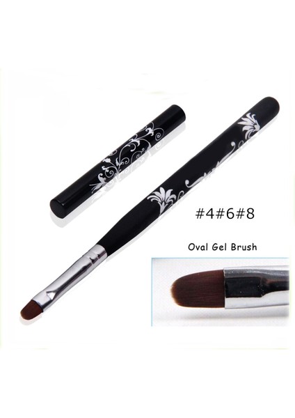 Boyutu 6 Bqan Tırnak Fırçası Tırnak Sanat Uv Jel Lehçe Boyama Fırça Boyutu 4 #6 #8 #10 # Oval Naylon Kafa Siyah Ahşap Saplı Manikür Dıy Aracı (Yurt Dışından) modelleri