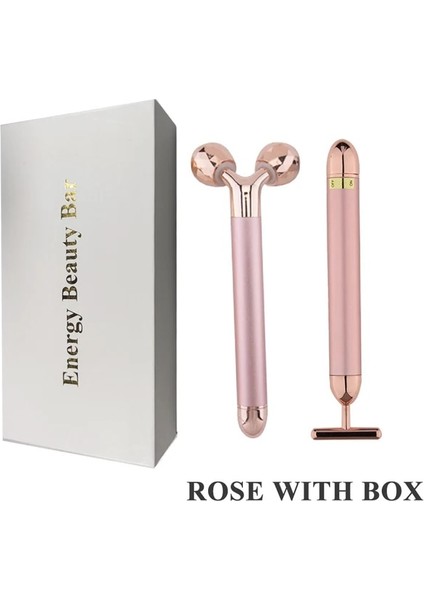 Rose Withbox 24K Altın 3D Rulo Elektrikli Sonic Enerji ve T Şekli Kol Göz Burun Baş Masajı (Yurt Dışından)