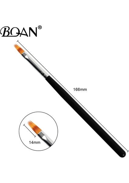 Siyah Bqan 1 Adet Tırnak Ombre Fırça Tırnak Sanat Boyama Kalem Fırça Uv Jel Lehçe Degrade Renk Taklidi Kristal Akrilik Tırnak Çizim Kalemi (Yurt Dışından)