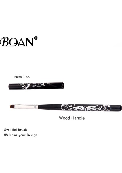 7mm Bqan #4#6#8#10 Nail Art Uv Jel Lehçe Boya Tırnak Fırçası Siyah Ahşap Saplı Oyma Çiçekler Manikür Tırnak Araçları (Yurt Dışından)