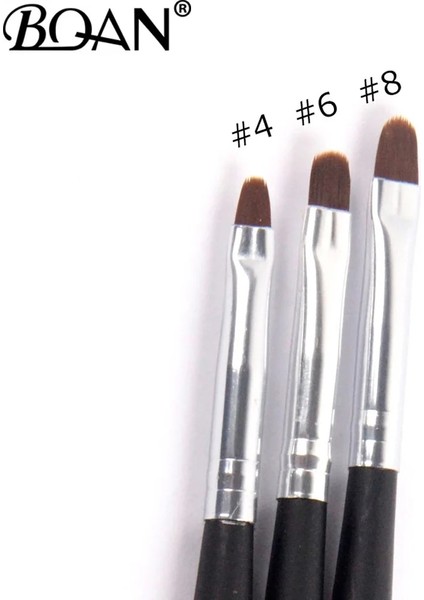7mm Bqan #4#6#8#10 Nail Art Uv Jel Lehçe Boya Tırnak Fırçası Siyah Ahşap Saplı Oyma Çiçekler Manikür Tırnak Araçları (Yurt Dışından)