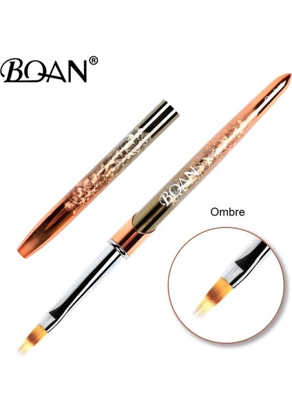 Gül Altın Bqan 1 Adet Tırnak Ombre Fırça Tırnak Sanat Boyama Kalem Fırça Uv Jel Lehçe Degrade Renk Taklidi Kristal Akrilik Tırnak Çizim Kalemi (Yurt Dışından)