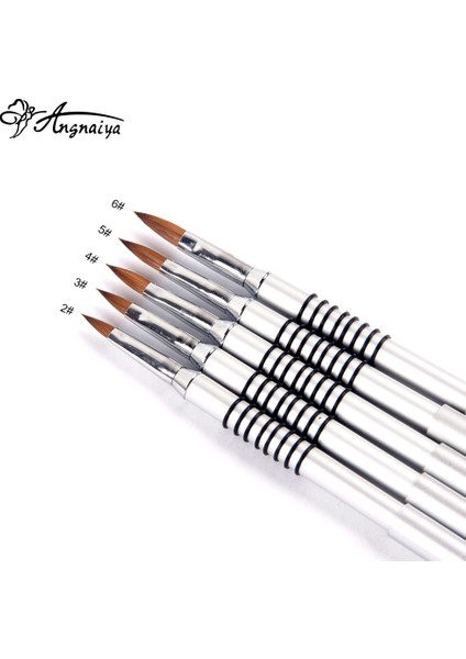 Boyutu 5 Angnya Yeni 2 #3 #4 #5 #6 Kolinsky Saç Tırnak Resim Fırçası Oyma Tozu Jel Tırnak Fırçası Akrilik Tırnak Fırçası Seti Metal El Manikür Araçları (Yurt Dışından) fiyatları