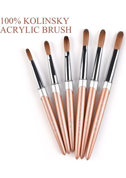 Boyutu 16 100% Saf Kolinsky Akrilik Tırnak Fırçası Gül Altın Kol Kolinsky Sable Kalem Uv Tırnak Jel Boyama Oyma Tırnak Sanat Aracı 6 #-16 # (Yurt Dışından) fiyatları