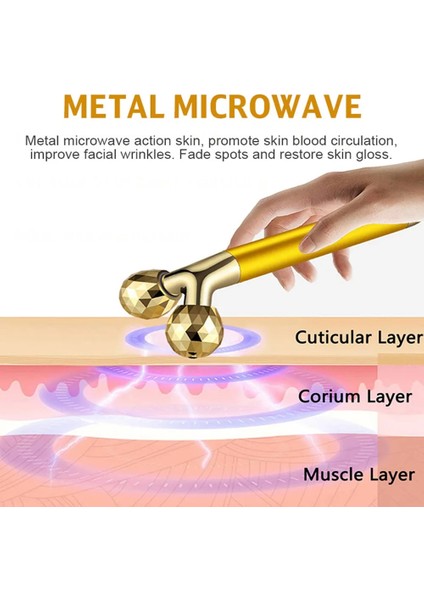 Rose Withbox 24K Altın 3D Rulo Elektrikli Sonic Enerji ve T Şekli Kol Göz Burun Baş Masajı (Yurt Dışından) fırsatları