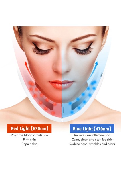 Beyaz Elektrikli V-Yüz Şekillendirme Masajı 3 Mod Hafif Güzellik Enstrüman Yüz Kaldırma Cihazı LED Foton Terapisi (Yurt Dışından) indirimleri