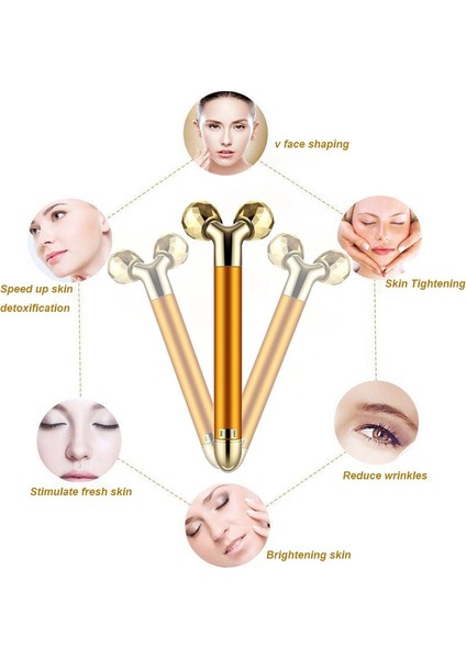 Set 4 24 K Altın Enerji Güzellik Bar Seti 3D Yüz Titreşim Masajı Yüz Masaj Sopa Cilt Bakımı Yüz Yeşim Rulo Yüz Germe Sopa 3'ü 1 Arada (Yurt Dışından) fırsatları