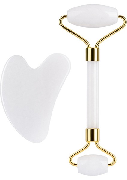 Doğal Yeşim Beyaz Kuvars Rulo Yüz Selülit Masajı Gua Sha Seti (Yurt Dışından) fiyatları