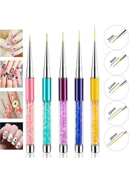 STYLE2-15MM Nail Art Liner Fırça Uv Jel Boyama Kalem Oyma Nail Art Liner 3D Rhinestones Ultra-Ince Çizgi Çizim Kalem Fırça Manikür Araçları (Yurt Dışından) fiyatları