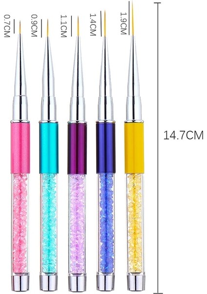 STYLE2-15MM Nail Art Liner Fırça Uv Jel Boyama Kalem Oyma Nail Art Liner 3D Rhinestones Ultra-Ince Çizgi Çizim Kalem Fırça Manikür Araçları (Yurt Dışından) modelleri