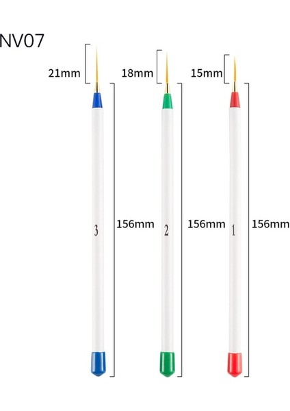Q16788 3 Adet/takım Akrilik Tırnak Fırçası Siyah Uv Jel Oyma Kalem Fırça Sıvı Toz Nail Art 3D Çizim Kalem Yapı Fırçası Tırnak Sanat Aracı (Yurt Dışından)