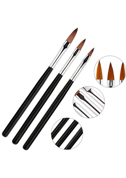 Q16788 3 Adet/takım Akrilik Tırnak Fırçası Siyah Uv Jel Oyma Kalem Fırça Sıvı Toz Nail Art 3D Çizim Kalem Yapı Fırçası Tırnak Sanat Aracı (Yurt Dışından) fırsatları