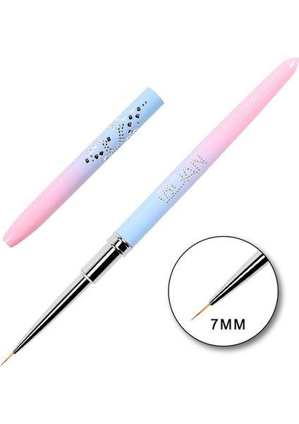 7mm Bqan Tırnak Fırçası Çift Kafa Astar Fırça Kristal Saplı Boyama Kalem Jel Fırça Çiçek Çizim Boyama Kalem Manikür Sanat Araçları (Yurt Dışından)