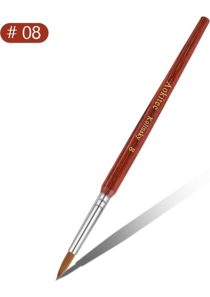 08 Aokitec Kolinsky Akrilik Tırnak Fırçası 1 Adet Siyah Uv Jel Lehçe Tırnak Sanat Uzatma Oluşturucu Kalem Çizim Fırçaları (Yurt Dışından)