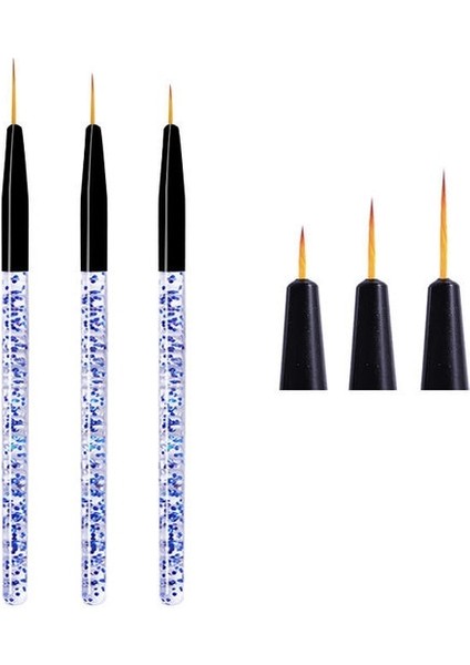 4 3 Adet-4 Adet/takım Yeni Moda Pullu Çubuk Çekme Kalem Tırnak Kalem Kristal Ince Cetvel Kalemi Tırnak Sanat Aksesuarları Aracı Uv Jel Kalem (Yurt Dışından)