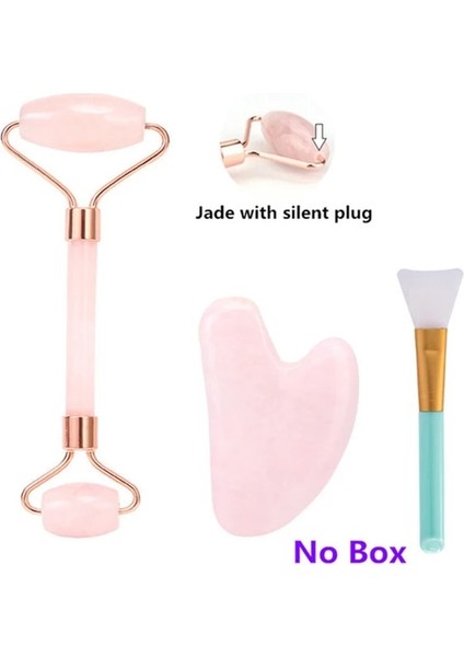 Set 3 Yeşim Rulo Doğal Gül Kuvars Gua Sha Seti Yüz Vücut Masajı Rulo Yeşim Taş Masaj Seti Yüz Kaldırma Güzellik Masaj Aletleri (Yurt Dışından)