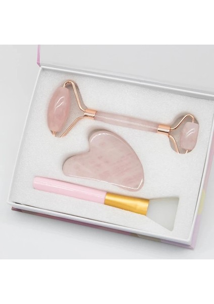 Set 3 Yeşim Rulo Doğal Gül Kuvars Gua Sha Seti Yüz Vücut Masajı Rulo Yeşim Taş Masaj Seti Yüz Kaldırma Güzellik Masaj Aletleri (Yurt Dışından) fiyatları