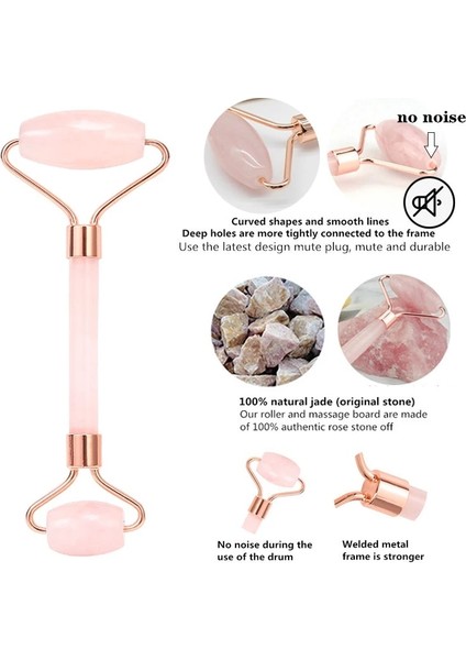 Set 3 Yeşim Rulo Doğal Gül Kuvars Gua Sha Seti Yüz Vücut Masajı Rulo Yeşim Taş Masaj Seti Yüz Kaldırma Güzellik Masaj Aletleri (Yurt Dışından) fırsatları