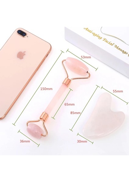 Set 3 Yeşim Rulo Doğal Gül Kuvars Gua Sha Seti Yüz Vücut Masajı Rulo Yeşim Taş Masaj Seti Yüz Kaldırma Güzellik Masaj Aletleri (Yurt Dışından) indirimleri