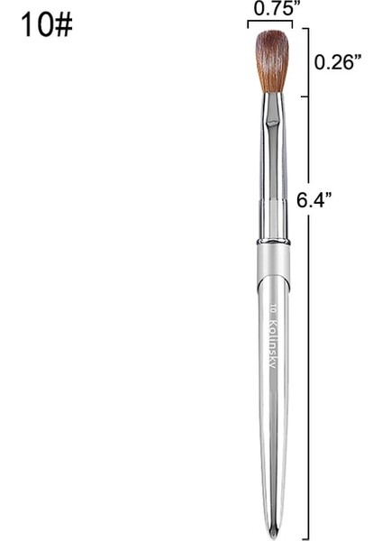 Crimped-10 Tıanmı 100% Saf Kolinsky Tırnak Fırçası Gümüş Uv Jel Lehçe Tırnak Sanat Uzatma Oluşturucu Manikür Tırnak Kalemi Boyama Çizim Fırçaları (Yurt Dışından)