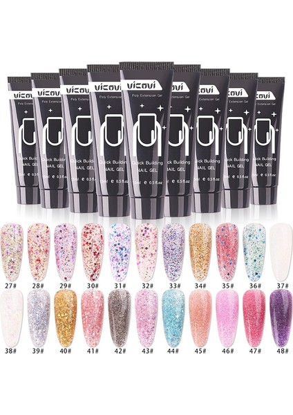 11 15 ml Tırnak Akrilik Jel Yarı Kalıcı Parlak Pullar Kristal Oluşturucu Uzatma Jel Çivi Çok Renkler Arttırıcı Jöle Sert Jel (Yurt Dışından) modelleri