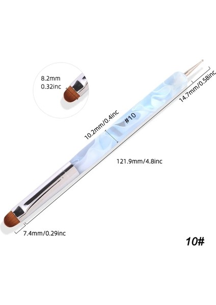 Blue-10 Tıanmı Kolinsky Fransız Tırnak Resim Fırçası Süsleyen Aracı Akrilik Tırnak Sanat Profesyonel Manikür Tırnak Eti Temizleme Tırnak Sanat Tasarımı Için (Yurt Dışından)