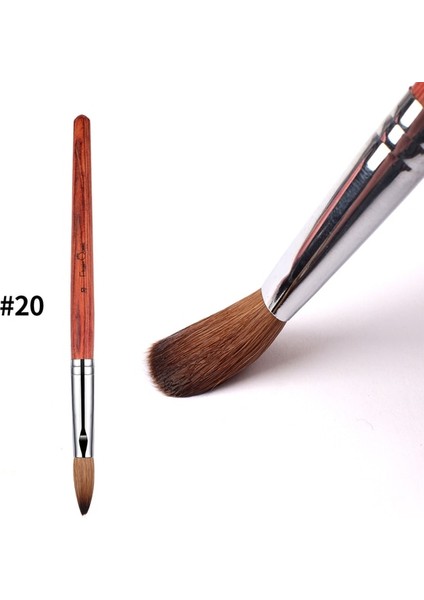JB054-20 Kolinsky Akrilik Tırnak Fırçası Kırmızı Ahşap Saplı Tırnak Resim Fırçası Çizim Jel Uzatma Fırçaları Çivi Kalem Manikür Tırnak Sanat Araçları (Yurt Dışından)