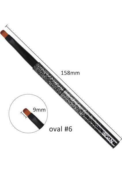 Oval 6 Bqan #4#6#8 Oval Tırnak Fırçası Mavi Çubuk Taklidi Kolu Uv Jel Lehçe Fırçalar Tırnak Resim Fırçası Tasarım Dıy Jel Uzatma Tırnak Araçları (Yurt Dışından)