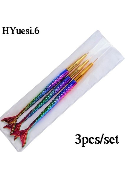 Yaratıcı Denizkızı Kuyruğu Tırnak Sanat Fırçaları Profesyonel Uv Jel Astar Şerit Süsleyen Boyama Çizim Kalemi Dıy Manikür Araçları (Yurt Dışından)