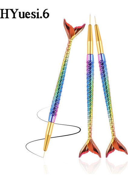 Yaratıcı Denizkızı Kuyruğu Tırnak Sanat Fırçaları Profesyonel Uv Jel Astar Şerit Süsleyen Boyama Çizim Kalemi Dıy Manikür Araçları (Yurt Dışından) modelleri