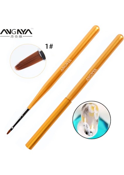 Yeşil Angnya Altın Ahşap Saplı Tırnak Resim Fırçası Akrilik Sıvı Toz Boyama Çiçek Petal Fırça Oyma Çizim Kalemi Manikür Araçları (Yurt Dışından) fiyatları