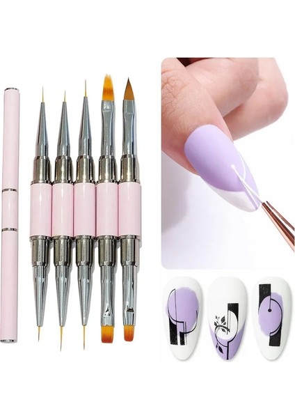 N1-5mm-7mm Çift Uçlu Tırnak Fırçası Fransız Şerit Fırçalar Manikür Astar Fırçası 3D Ipuçları Ultra-Ince Çizgi Çizim Kalemi Uv Jel Boyama Fırçaları (Yurt Dışından) modelleri