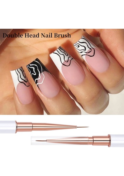 N1-5mm-7mm Çift Uçlu Tırnak Fırçası Fransız Şerit Fırçalar Manikür Astar Fırçası 3D Ipuçları Ultra-Ince Çizgi Çizim Kalemi Uv Jel Boyama Fırçaları (Yurt Dışından) indirimleri