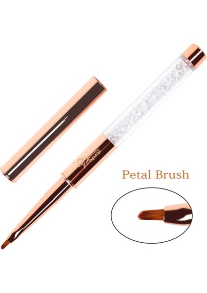 Gül Altın Angnya Altın Ahşap Saplı Tırnak Resim Fırçası Akrilik Sıvı Toz Boyama Çiçek Petal Fırça Oyma Çizim Kalemi Manikür Araçları (Yurt Dışından)
