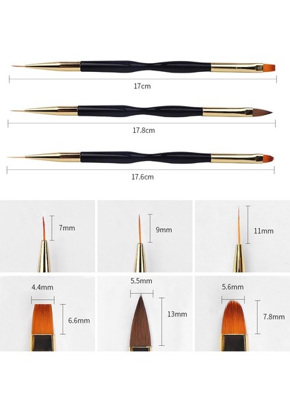 Desen 3 Doğan Pretty Tırnak Fırçası Seti Manikür Akrilik Fransız Çizim Kalemi Tırnak Sanat Astar Fırçası Uv Jel Fırçalar Boyama Aracı (Yurt Dışından) fiyatları