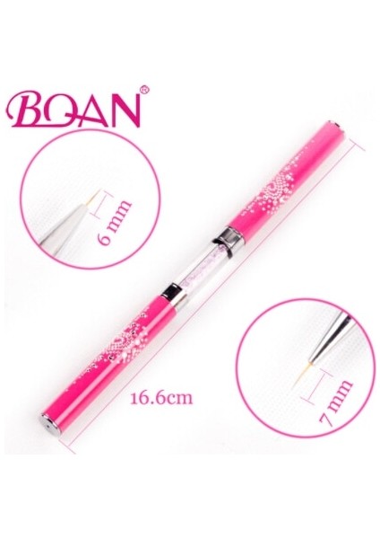 6mm 7mm Bqan Çift Kafa Yeni Nail Art Liner Fırça Aracı Oyma Kristal Ultra-Ince Çizgi Çizim Kalem Çekme Tel Fototerapi Çiçek Tırnak Sanat (Yurt Dışından)