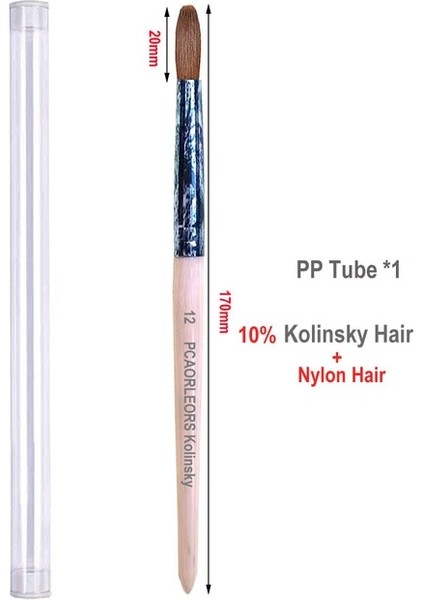 Yeni Fırça 12 Usidaer Kolinsky Tırnak Fırçası Akrilik Kırmızı Yuvarlak Ahşap Saplı ve Kristal Uv Jel Boyama Için% 100 Kolinsky Samur Saç (Yurt Dışından)
