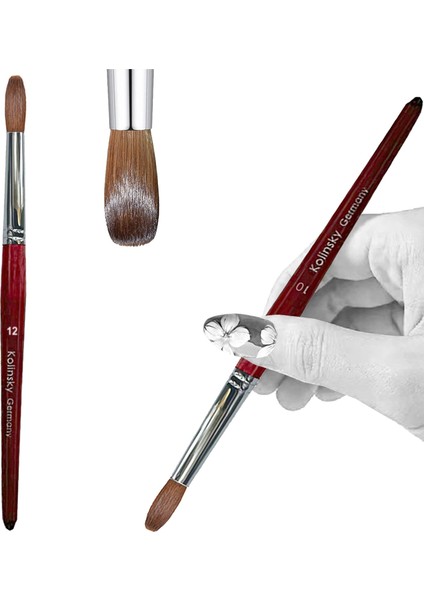 Yeni Fırça 12 Usidaer Kolinsky Tırnak Fırçası Akrilik Kırmızı Yuvarlak Ahşap Saplı ve Kristal Uv Jel Boyama Için% 100 Kolinsky Samur Saç (Yurt Dışından) modelleri