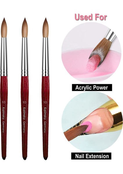 Yeni Fırça 12 Usidaer Kolinsky Tırnak Fırçası Akrilik Kırmızı Yuvarlak Ahşap Saplı ve Kristal Uv Jel Boyama Için% 100 Kolinsky Samur Saç (Yurt Dışından) indirimleri