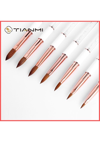 Kıvrımlı-10 Kristal Saplı Kolinsky Samur Akrilik Fırça Profesyonel Oyma Darwing Tırnak Kalemleri Manikür Araçları Beyaz Tırnak Fırçaları Tıanmı (Yurt Dışından) modelleri