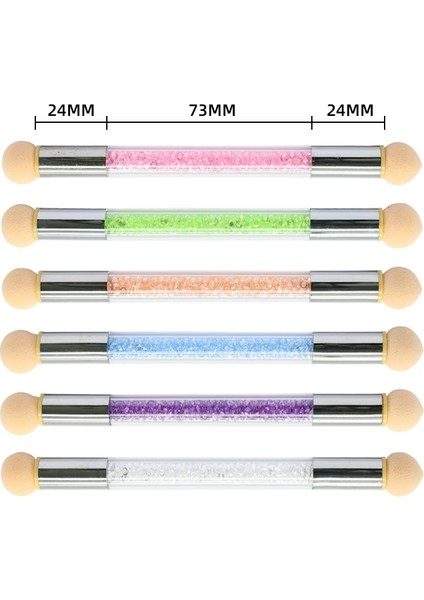 F2-10 Şampanya Çift Uçlu Degrade Gölgeleme Kalem Süsleyen Fırça Sünger Kafa Taklidi Kolu Tırnak Sanat Boyama Aracı Tırnak Resim Fırçası (Yurt Dışından) indirimleri