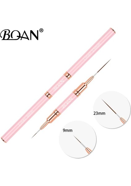 9mm 23MM Bqan Siyah Çift Kafa Kristal Saplı 9MM11MM Çizim Fırçası Astar Fırça Boyama Kalem Jel Lehçe Kristal Tırnak Sanat Manikür Araçları (Yurt Dışından)