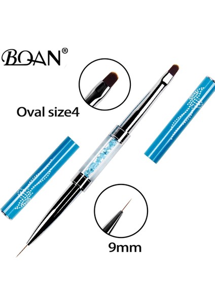 Oval4 9mm Bqan Çift Kafa Kristal Saplı Oval #4/11MM Çizim Fırça Astar Fırça Boyama Kalem Jel Lehçe Kristal Tırnak Sanat Manikür Araçları (Yurt Dışından) fiyatları