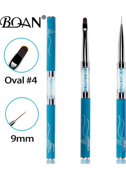 Oval4 9mm Bqan Çift Kafa Kristal Saplı Oval #4/11MM Çizim Fırça Astar Fırça Boyama Kalem Jel Lehçe Kristal Tırnak Sanat Manikür Araçları (Yurt Dışından) modelleri