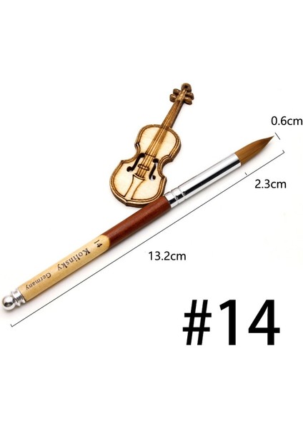 Yuvarlak-14 Tıanmı Ahşap Saplı Kolinsky Saç Tırnak Fırçası Akrilik Tırnak Sanat Fırçaları Jel Lehçe Oluşturucu Kalem Tırnak Bakımı Araçları Çizim Fırçaları (Yurt Dışından)
