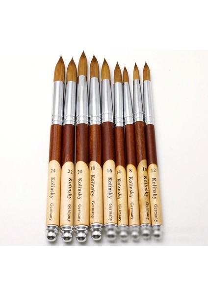 Yuvarlak-14 Tıanmı Ahşap Saplı Kolinsky Saç Tırnak Fırçası Akrilik Tırnak Sanat Fırçaları Jel Lehçe Oluşturucu Kalem Tırnak Bakımı Araçları Çizim Fırçaları (Yurt Dışından) indirimleri