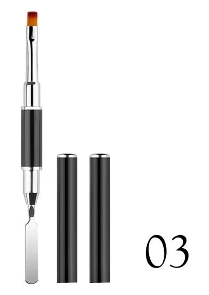 SQ52251-3 1 Adet Çift Uçlu Tırnak Sanat Fırçaları Akrilik Uv Jel Uzatma Oluşturucu Çiçek Boyama Kalem Fırça Sökücü Spatula Sopa Manikür Araçları (Yurt Dışından)